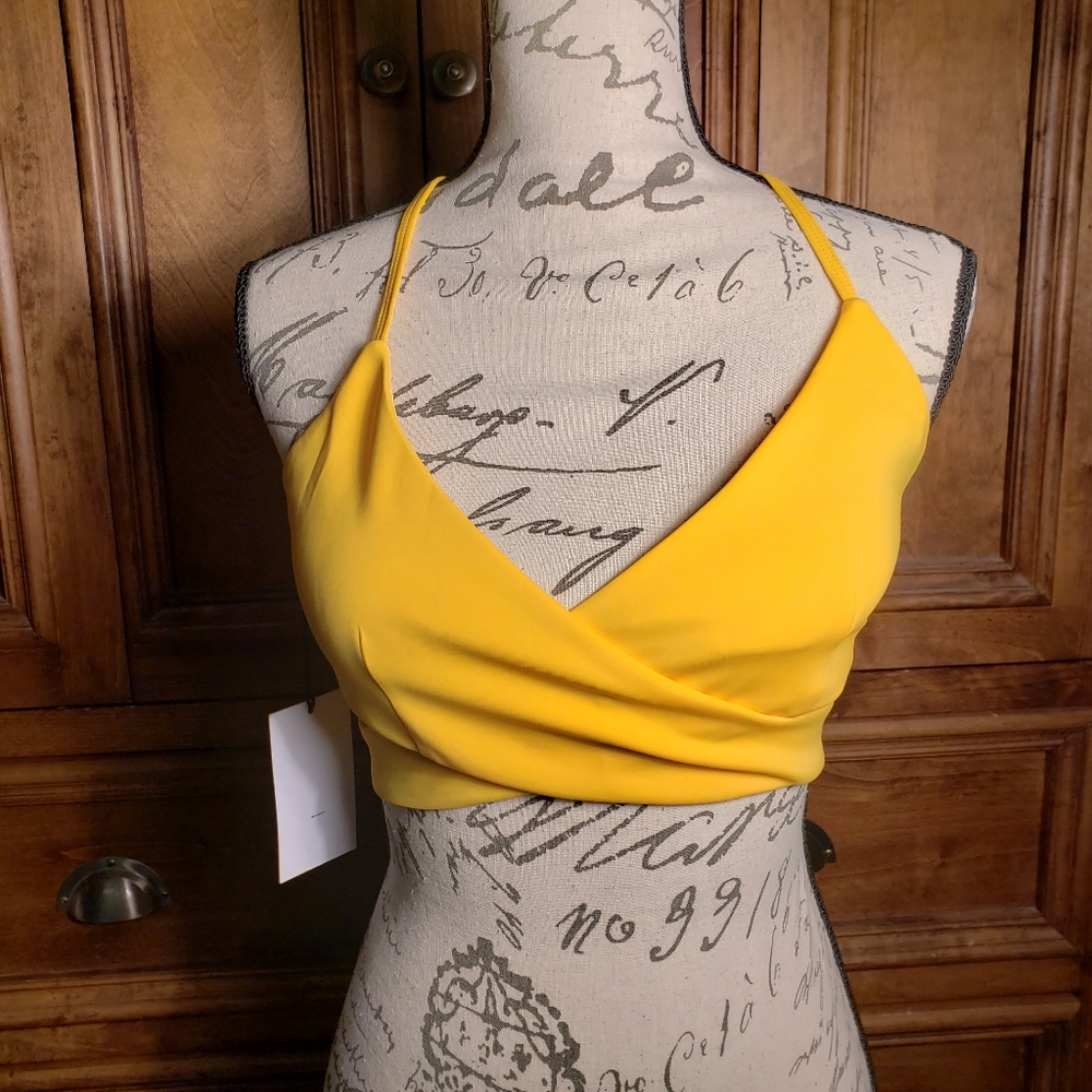 REVOLVE Lovewave Brittany Criss-cross Sports Bra Yellow Various Sizes New - Picture 3 of 15